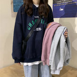 Fongt Hoodie Female Fall 2024 New Korean Letter Print Thin Student Versatile Loose Jacket Coat