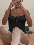 Tie Front Satin Corset Top-Outfit