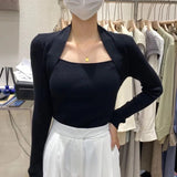 Fongt Bottom Sweater Year New Temperament Fake Two Long-Sleeved Knitted Shirt Women Put On The