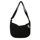Solid Color Corduroy Shoulder Bag-Outfit