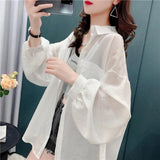 Fongt UV Protection Sun Protection Women Summer New Loose Beach Long Sleeves Open Shirt Breathable Shirt