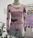 Summer Sunscreen Mesh Yarn Women 2025 Summer New Long-Sleeved T-Shirt