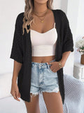 Fongt Summer Short-Sleeved Bohemian Thin Knitted Cardigan Women's Dress