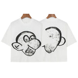 Boxy Fit Tee Cartoon Spoof Printing Beauty Trend Loose Long-Outfit