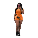 Fongt New Women's Casual Wash Jumpsuit Shorts Suit-Outfit