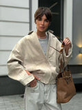 Fongt 2025 Fashion Clip Velvet Texture Loose Flying Jacket Women A6
