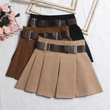 Real Shooting With Belt 100-Folded Skirt 2023 Summer Korean Version Of Small Man Short Skirt High-Waist A Word Umbrella Skirt