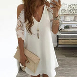 Off Shoulder Lace Sexy V Neck Floral