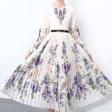 Fongt New Women's Dress Dress Oversized Dress Print 100 Folds T-Shirt With T-Shirt Holiday Casual Dress