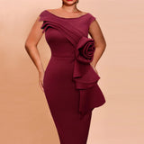 Fongt Designer Cuts Pin Dress Elegant Wind U-Neck Sleeveless Dress Dresses