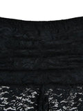 Perspective Lace Splice High Rise Flare Leg Pants-Outfit