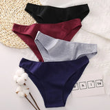 Women Cotton Panties Comfortable Underwear Solid Color Briefs Plus Size Female Underpant Panty Lingerie