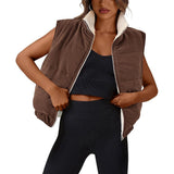 Fongt Ms. Autumn And Winter New Vest Lamb Zipless Double-Sided Warm Jacket Jacket