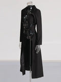Fashion Personality Trench Coat Women 2025 Spring New Trend Hollow Bare Waist Metal Buckle Design Long