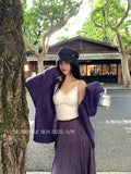 Fongt Xixi 13 Line 2025 Autumn New White Standard Korean Version Of Hollow Knitted Sunscreen Hooded Shirt 25320