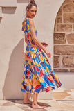 Fongt Summer Women's New Commuting Sleeveless Hot Girl Prints Long Sling Dress Women