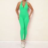 Fongt One-Piece Quick-Dry Tight Yoga Pants Breathable Women's Wrinkled Peach And Butt Gym Pants-Outfit