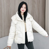 2024 New Down Cotton Clothing Women's Short Small Foreign Air Thick Warm Hat Winter Bread Coat Tide-Outfit