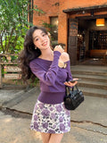 Fongt Special Price Does Not Return] Xiu Xixi Autumn Shoulder Wool Bottom Shirt Long-Sleeved Knitted Shirt Women's Top 25149