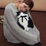 Fuzzy Cat Sweater-Outfit