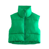 Fongt Color Women's Clothing 2025 Spring And Autumn 2025 New Cotton Vest Zippered Arma A8BS9263