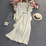 Small Broken Flower Long Sleeves + Half Skirt-Outfit