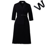 Fongt Women's Autumn And Winter Women's Suit And Collar Temperament Pressure Skirt African Dress
