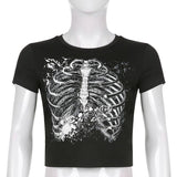 Print Round Neck Grunge Shirt-Outfit
