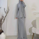 Fongt 2025 New Middle East Wearing Women's Long-Sleeved Skirt Dress Fashion Set