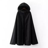 And Winter 2024 New Women's Front Forked Woolen Coat With Hat And Cloak-Outfit