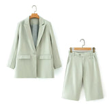Elegant Women's Set Solid Blazer Shorts Set 2021 Fashion Suit 2 Piece Set Coat and Shorts