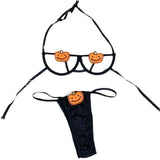 Halloween Strip Steel To Pumpkin Demon Strap Bikini Role-Playing Lingerie