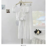 Fongt Summer French Temperament Elegant Niche High-End Repair Body High-Waisted A-Character Skirt Fashion Suit