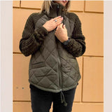 Fongt 2025 New Fashion Zip Long Sleeve Collar Women's Cotton Jacket