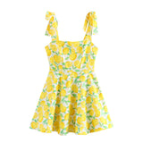 New Blended Print Suspender Mini Dress 0387087-Outfit