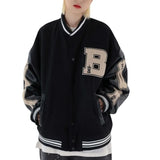 Retro Bomber Jacket Letter Embroidery 2021 Autumn Men Women Street Loose Wild Baseball Uniform Jacket Couple Y2k
