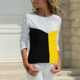 Loose Color Printed Round Neck Long Sleeve
