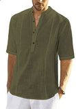 Slim Fit Comfort Casual Linen Half Sleeve