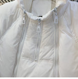 Hooded Light Cotton Jacket Women Irregular Warm Down Cotton Coat Windproof Sleeve Parker Multi Zipper Design