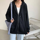 Sweatshirt Women Fashion Long Sleeve Zip Up Hoodies Oversized Printed Thick Jacket Female Clothing Harajuku Pullover