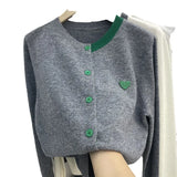 Fongt And Autumn New Korean Version Gentle Wind Knitting Cardigan Female Cloth Long Sleeve Bottom Jacket Foreign Style Loose-Outfit