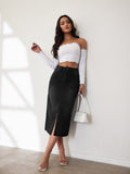 Fongt Hottie Dress A-Shaped Open Fork Thin Cowboy Half-Body Dress 2025 Spring And Summer