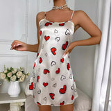 Women's Ice Ribbon Pajamas Sexy Bare-Back Pajamas Women's Thin Breathable Print Halter Skirts-Outfit
