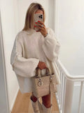Fongt Women's Clothing 2025 Spring And Autumn New Temperament Round Neck Simple Thin Knitted Shirt A34318