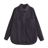 Fongt And Autumn 2025 New Women's Urban Casual Wash Denim Shirt Jacket Jacket M2