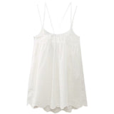 Fongt Women's Summer Pure Windy Backs And Eundressing Embroidery Sumpension Short Dresses