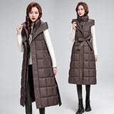This Year Popular Down Cotton Jacket Vest Vest Jacket In Long Waist Show Thin Horse Jacket Female Autumn And Winter-Outfit
