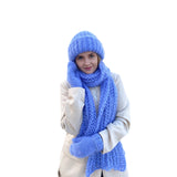 Fongt Warm Knit Hat Scarf Gloves Three-Piece Female Hair Wool Hat-Outfit