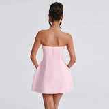 Fongt Sexy Breast-Thor-Waisted A Swing Dress Dress Woman 2025 New Temperament