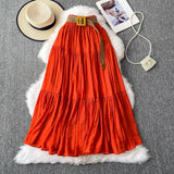 Fongt Half-Dress Women's Dress 2025 Summer Small In The Long Leisure High-Rise Display Thin Pendulum Ponve Egg